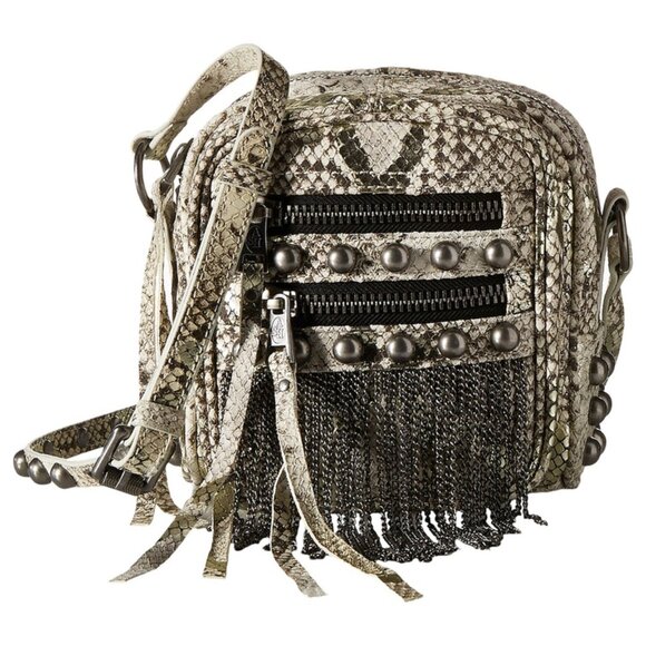 Ash Moxy Crossbody Leather Python Print Purse - Picture 1 of 2